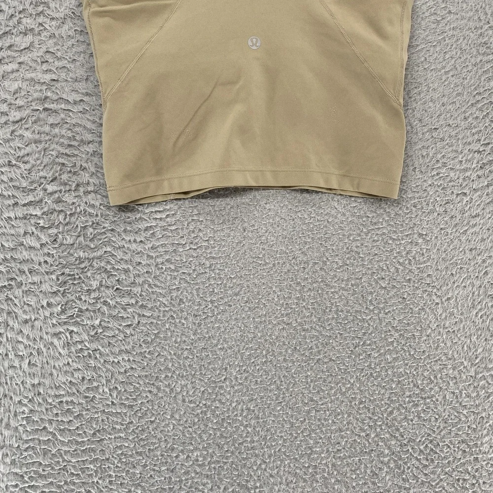 Lululemon Align Crop Tank Top Womens 6 Beige V Neck Built In‎ Bra Yoga Gym